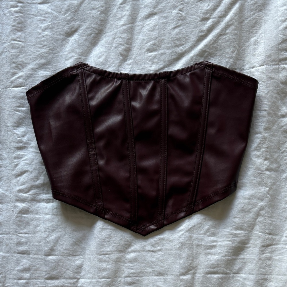 SHEIN Burgundy and Black Corset Top